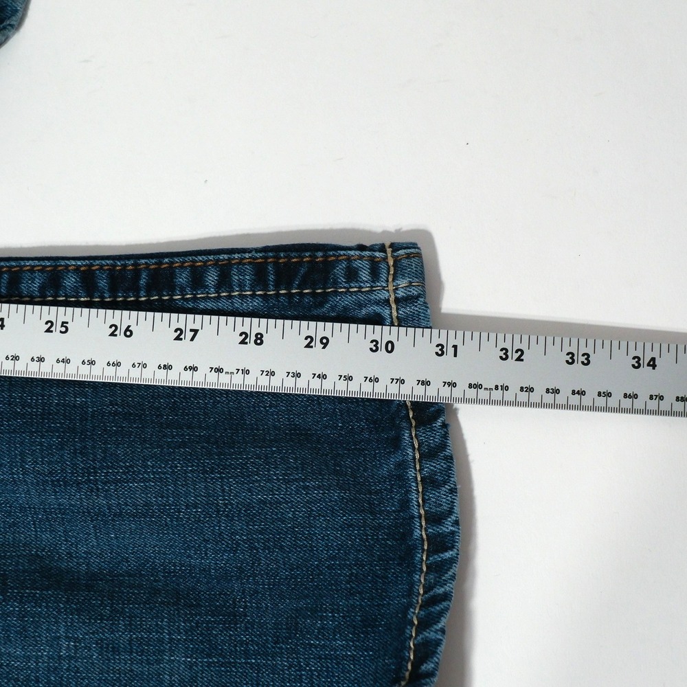 Ariat M5 Jeans Mens 30x32 Blue Low Rise Straight Western Cowboy Fade Stitching - Picture 16 of 16